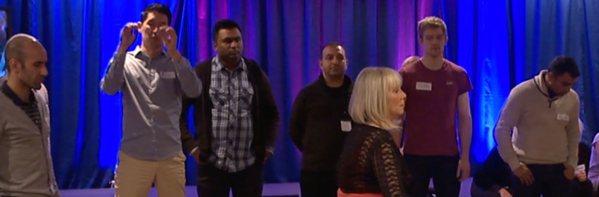 Susie working with Men at a Relationship Seminar for the late Dr Rohan Weersinge